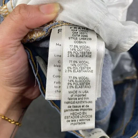 Frame Jeans Womens 27 Blue Denim Le High Skinny Stretch Medium Wash - Picture 7 of 9